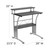Flash Furniture NAN-CLIFTON-BK-GG 27 7/8" W x 23 1/2" D x 33 1/8" H Black Laminate Top Silver Powder Coated Metal Frame Clifton Computer Desk
