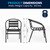 Flash Furniture TLH-0732SQ-017CBK4-GG 31.5" W x 28" H x 31.5" D Square 5mm Thick Glass Top Table & Chair Set