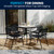 Flash Furniture TLH-0732SQ-017CBK4-GG 31.5" W x 28" H x 31.5" D Square 5mm Thick Glass Top Table & Chair Set