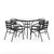 Flash Furniture TLH-0732SQ-017CBK4-GG 31.5" W x 28" H x 31.5" D Square 5mm Thick Glass Top Table & Chair Set