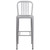 Flash Furniture CH-61200-30-SIL-GG 500 Lb. Silver and Adjustable Floor Glides Metal Bar Stool