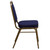 Flash Furniture FD-BHF-1-ALLGOLD-0849-NVY-GG 500 Lb. 2 - 1/2" Thick Navy Blue Ca117 Fire Retardant Foam Seat Trapezoidal Seamless Back Panel Gold Powder Coated Frame Finish Hercules Series Stacking Banquet Chair