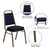 Flash Furniture FD-BHF-1-ALLGOLD-0849-NVY-GG 500 Lb. 2 - 1/2" Thick Navy Blue Ca117 Fire Retardant Foam Seat Trapezoidal Seamless Back Panel Gold Powder Coated Frame Finish Hercules Series Stacking Banquet Chair