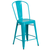 Flash Furniture ET-3534-CB-GG Use 500 Lb. Blue Curved Back With Vertical Slat Drain Holes in Seat Metal Powder Coat Finish Chair