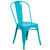 Flash Furniture ET-3534-CB-GG Use 500 Lb. Blue Curved Back With Vertical Slat Drain Holes in Seat Metal Powder Coat Finish Chair