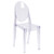 Flash Furniture FH-111-APC-CLR-GG 400 Lb. Transparent Crystal Molded Polycarbonate Rubber Floor Glides Plain Back Contoured Seats Ghost Side Chair
