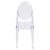 Flash Furniture FH-111-APC-CLR-GG 400 Lb. Transparent Crystal Molded Polycarbonate Rubber Floor Glides Plain Back Contoured Seats Ghost Side Chair