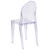 Flash Furniture FH-111-APC-CLR-GG 400 Lb. Transparent Crystal Molded Polycarbonate Rubber Floor Glides Plain Back Contoured Seats Ghost Side Chair