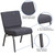 Flash Furniture FD-CH0221-4-SV-DKGY-GG 21.25" W x 33" H x 25" D Silver Vein Dark Gray Hercules Series Extra Wide Stacking Church Chair