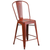 Flash Furniture ET-3534-RD-GG 500 Lb. Red Curved Back With Vertical Slat Drain Holes In Seat Distressed Metal Powder Coat Finish Chair