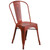 Flash Furniture ET-3534-RD-GG 500 Lb. Red Curved Back With Vertical Slat Drain Holes In Seat Distressed Metal Powder Coat Finish Chair