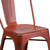 Flash Furniture ET-3534-RD-GG 500 Lb. Red Curved Back With Vertical Slat Drain Holes In Seat Distressed Metal Powder Coat Finish Chair