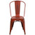 Flash Furniture ET-3534-RD-GG 500 Lb. Red Curved Back With Vertical Slat Drain Holes In Seat Distressed Metal Powder Coat Finish Chair