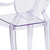 Flash Furniture FH-124-APC-CLR-GG 400 Lb. Transparent Crystal Molded Polycarbonate Rubber Floor Glides Plain Back Curved Arms Contoured Seat Ghost Chair