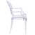 Flash Furniture FH-124-APC-CLR-GG 400 Lb. Transparent Crystal Molded Polycarbonate Rubber Floor Glides Plain Back Curved Arms Contoured Seat Ghost Chair
