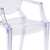 Flash Furniture FH-124-APC-CLR-GG 400 Lb. Transparent Crystal Molded Polycarbonate Rubber Floor Glides Plain Back Curved Arms Contoured Seat Ghost Chair
