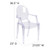 Flash Furniture FH-124-APC-CLR-GG 400 Lb. Transparent Crystal Molded Polycarbonate Rubber Floor Glides Plain Back Curved Arms Contoured Seat Ghost Chair