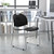 Flash Furniture RUT-188-BK-CHR-GG 19.50" W x 31" H Black Ergonomic Hercules Series Ultra Compact Stacking Chair