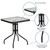 Flash Furniture TLH-073A-1-GG 23.5 " W x 28" H x 23.5" D Square 5mm Thick Tempered Glass Top Patio Table