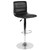 Flash Furniture CH-92023-1-BK-GG 17-5/8" Dia. Swivel Bar Stool Modern Black Vinyl Adjustable With Chrome Pedestal Base