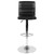 Flash Furniture CH-92023-1-BK-GG 17-5/8" Dia. Swivel Bar Stool Modern Black Vinyl Adjustable With Chrome Pedestal Base
