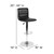 Flash Furniture CH-92023-1-BK-GG 17-5/8" Dia. Swivel Bar Stool Modern Black Vinyl Adjustable With Chrome Pedestal Base