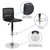 Flash Furniture CH-92023-1-BK-GG 17-5/8" Dia. Swivel Bar Stool Modern Black Vinyl Adjustable With Chrome Pedestal Base