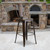 Flash Furniture ET-3534-30-COP-GG 500 Lb. Copper Curved Back With Vertical Slat Distressed Powder Coat Finish Bar Stool