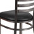 Flash Furniture XU-DG694BLAD-CLR-BLKV-GG Hercules Series Restaurant Chair Clear Coated Ladder Back Metal With Black Vinyl Seat