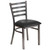 Flash Furniture XU-DG694BLAD-CLR-BLKV-GG Hercules Series Restaurant Chair Clear Coated Ladder Back Metal With Black Vinyl Seat