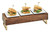 Cal-Mil 3724-46 20" W x 7" D x 6" H Walnut with Brass Frame Mid-Century Reversible Riser