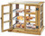 Cal-Mil 3621-99 17" W x 25" D x 23" H Rustic Pine Clear Trays 3-Tier Self Serve Madera Bakery Display Case