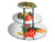 Cal-Mil MT240 24" Dia. x 18 3/4" H 3 Tiers Round Metal Frame Black Gourmet Mirror Riser