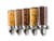 Cal-Mil 3518-5-39FF 40" W x 6 1/2" D x 19 3/4" H 5 L. 5 Dispensers Platinum Wall Mount Cereal Dispenser