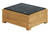 Cal-Mil 3633-99 12 3/4" W x 16" D x 7 1/4" H Rustic Pine Square Glass Top Madera Induction Unit - 120 Volts 1600 Watts