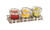 Cal-Mil 1850-5-55HL 32 Oz. Rectangular  Metal Base with Round Glass Jars Cold Condiment Display