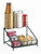 Cal-Mil 1453 12" W x 10 1/2" D x 14 1/2" H Powder Coated Wire Black Condiment/Cup/Lid Display