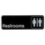 TableCraft Products 394517 3" W x 9" H "Restrooms" White On Black Plastic Cash & Carry Sign