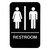 TableCraft Products 695633 6" W x 9" H Women/Men "Restroom" White On Black Plastic Cash & Carry Sign