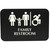 TableCraft Products 695651 6" W x 9" H "Family "Restroom" White On Blue Plastic Cash & Carry Sign