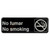 TableCraft Products 394589 3" W x 9" H "No Fumar/No Smoking" White On Black Plastic Cash & Carry Sign