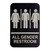 TableCraft Products 695652 6" W x 9" H "All Gender Restroom" White On Black Plastic Cash & Carry Sign
