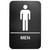 TableCraft Products 695635 6" W x 9" H "Men" Restroom White On Black Plastic Cash & Carry Sign