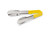 Vollrath 4780650 6" Stainless Steel One-Piece Scalloped Teeth Springless Design Yellow Ergonomic Antimicrobial Kool-Touch Handle Utility Tongs Warranty