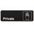 Vollrath 4505 3" x 9" White on Black Private Sign