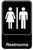 Vollrath 5617 9" x 6" White on Black Restrooms Sign