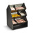 Vollrath CTC-3X2V 11.38" W x 16.38" H x 10.25" D Black ABS Plastic and Smoked Acrylic Construction Countertop Vertical Condiment Caddy
