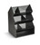 Vollrath CTC-3X2V 11.38" W x 16.38" H x 10.25" D Black ABS Plastic and Smoked Acrylic Construction Countertop Vertical Condiment Caddy