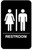 Vollrath 5633 9" x 6" White on Black Braille Restroom Sign