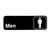 Vollrath 4515 3" x 9" White on Black Men Sign